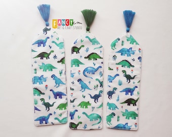 Dinosaurs bookmarks, fabric bookmark,  young reader, dinosaurs gift,  eco-friendly, bookworm gift,  Jurasic Park, prehistoric