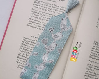 Birds fabric bookmark, ornithology gift, birds lover gift, birds watcher