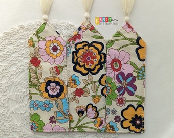 In bloom - bookmark, fabric bookmark, page holder, blooming, bookish gift, spring flowers, flowers