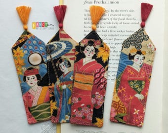 Geisha bookmark, classic bookmark, page holder, Japanese bookmark, bookish gift