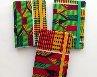 Kente Print Gift Card Holder, African Pattern, Ghana style. Travel, oyster Card Holder, Kwanzaa gift,