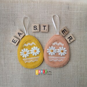 Felt Easter egg, Easter tree decorations, Handmade Easter decor, Easter ornaments,