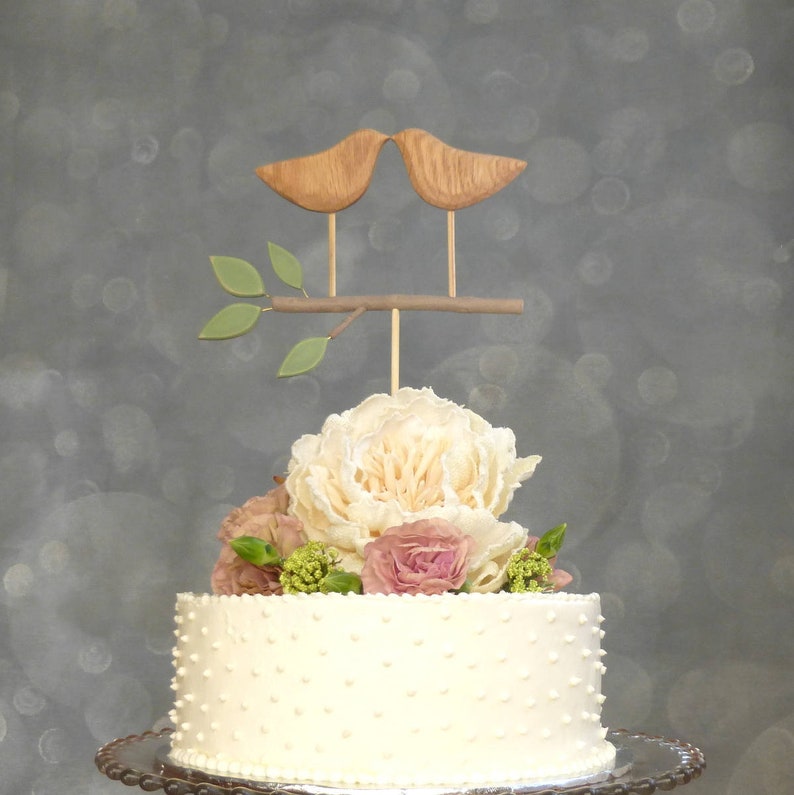 Wooden Bridal Cake Topper, Wedding Topper, Rustic Cake Topper for the Bride and Groom image 1
