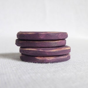 Set of Four Purple Buttons, Handmade Buttons/ Mauve Sewing Button, Purple Wood Buttons, 1 Inch or 25mm image 2