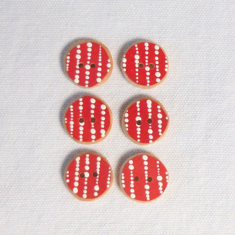 4 Dark Brown Buttons, Handmade Brown Wooden Button, Wood Buttons, Set of  Four 1 Inch or 25mm 