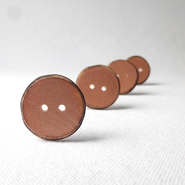 Set of Four Rose Gold Buttons, Handmade Buttons/ Rose Gold Sewing Button, Wood Buttons, 1 Inch or 25mm
