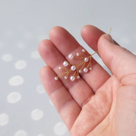 Pearl Embellishment Floral Spray Diy Bridal Hair Pins Etsy