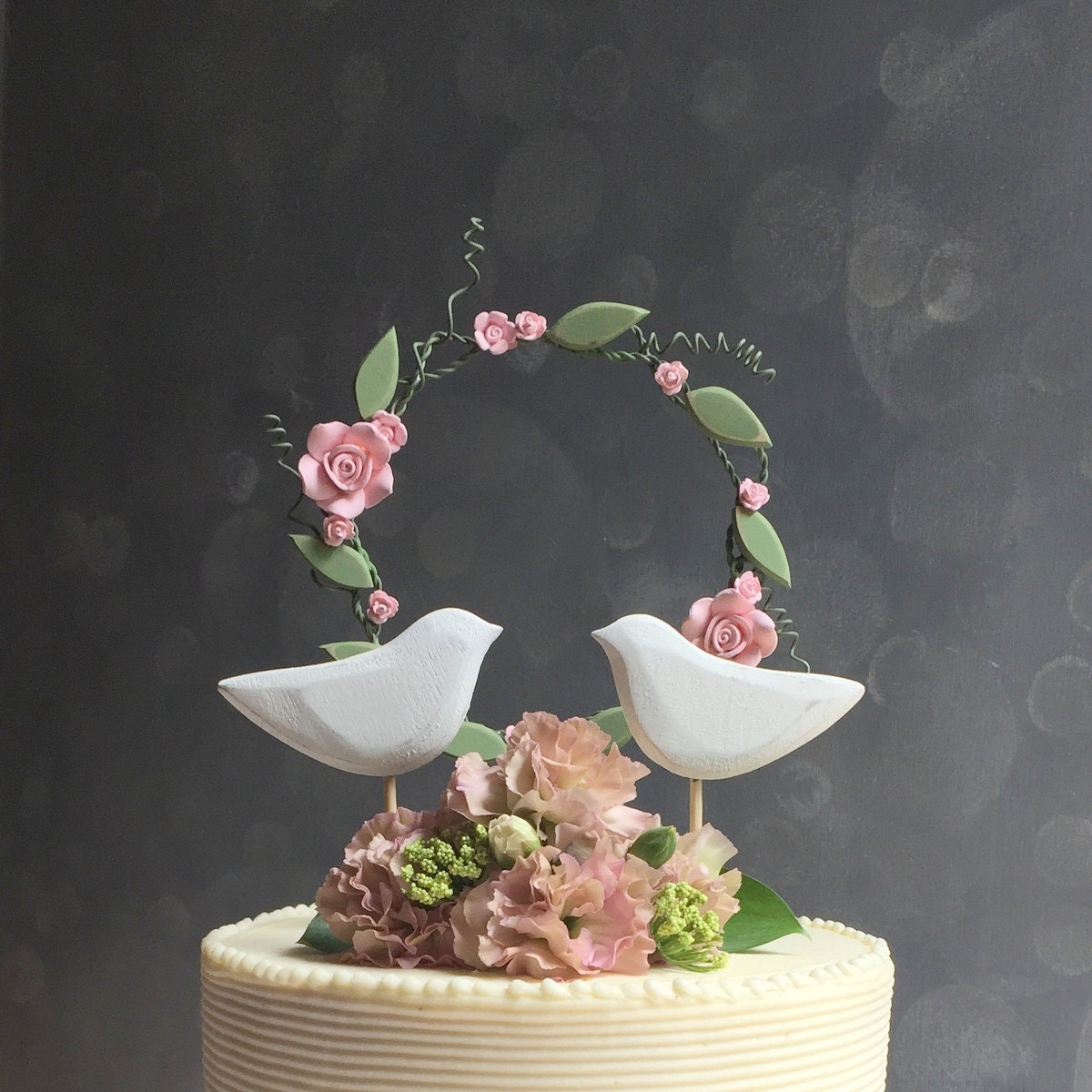 Pink and Green Wedding Topper