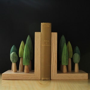 Tree Book Ends, Oak Bookends, Green/ Eco Wedding Gift, Home Decor, Gift for Grandpa, Mantel Decor image 4