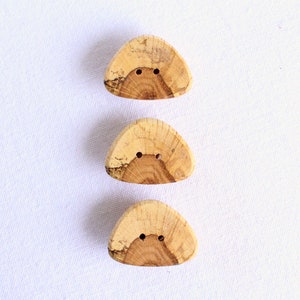 3 Hardwood Buttons, Wood Grain Buttons, Wooden Buttons, Large Wood Button, Handmade Tree Branch Button 3pce  Each Approx.  1 1/2"