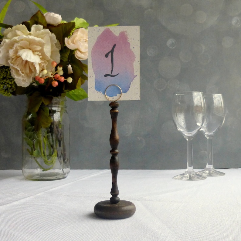 Dark Wood Table Number Holder/ Wedding Table Number Stand DIY Etsy