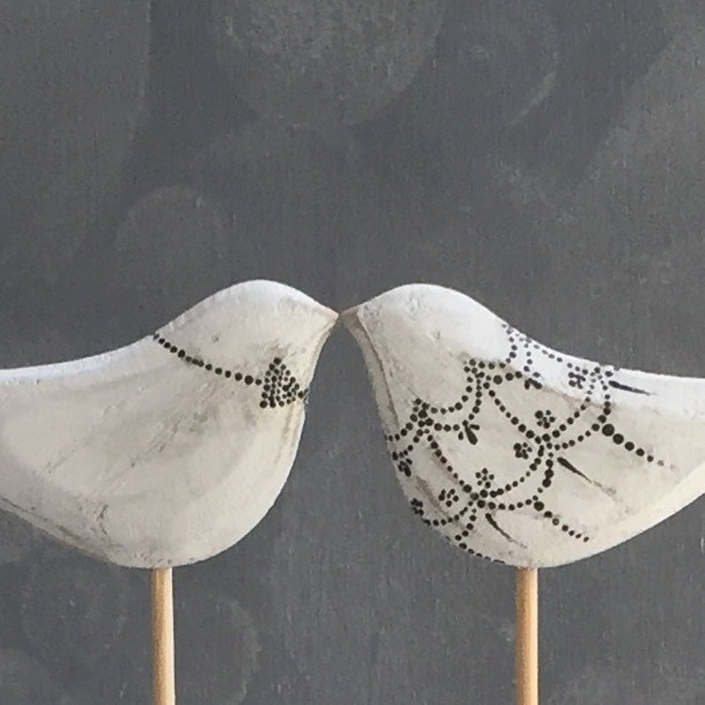 Love Birds and Pearl Topper, Wedding Cake Topper, Bird Cake Topper/ Bridal Cake Topper, Bride and Groom Cake image 7