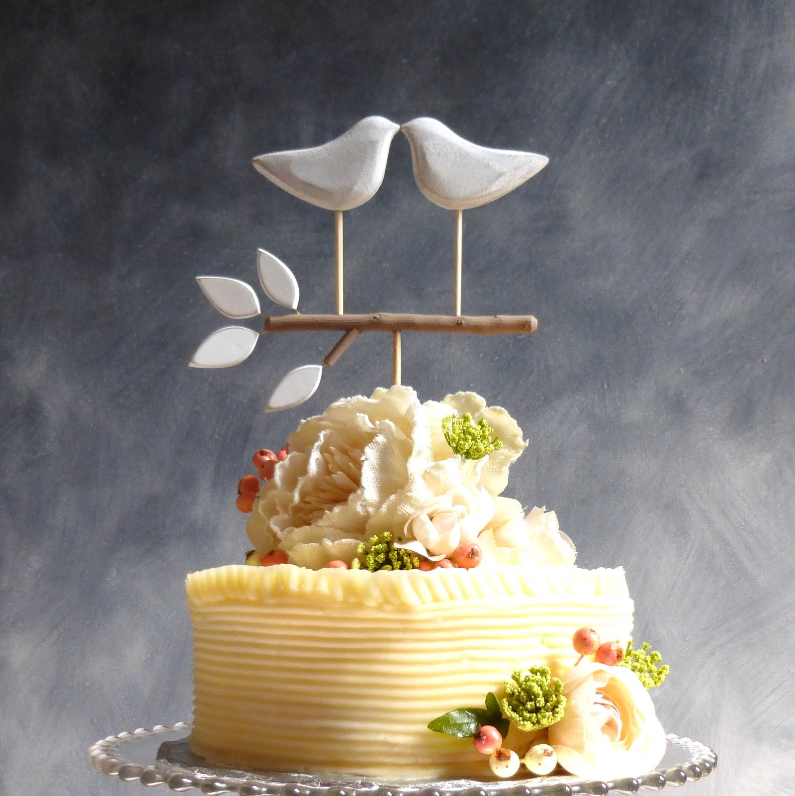 Lovebirds 50th Anniversary Wedding Cake Top Topper 