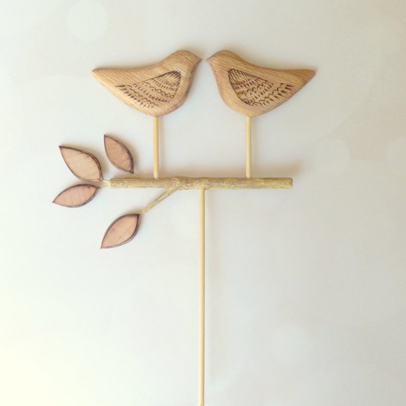 Etsy Weddings Rustic Cake Topper, Bird Cake Topper/ Love Birds Wedding Cake Topper, Rustic Wedding Topper image 5