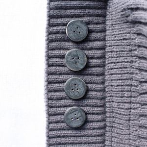 Charcoal Gray Distressed Wood Buttons - 1 Inch, Set of 4