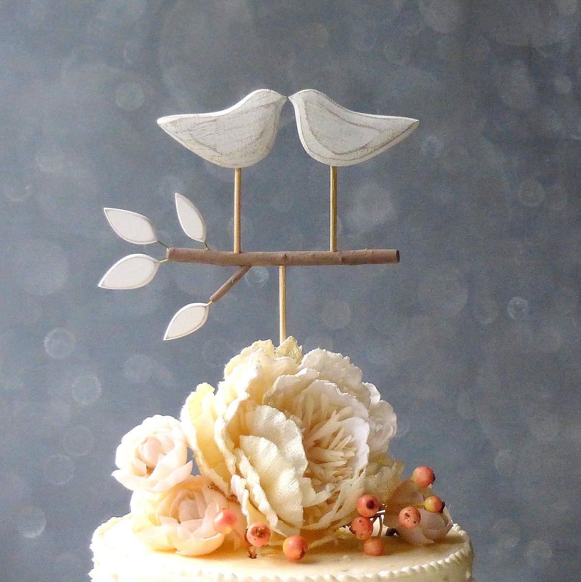 Rustic Wedding Cake Topper Love Birds Topper Handmade Etsy Etsy