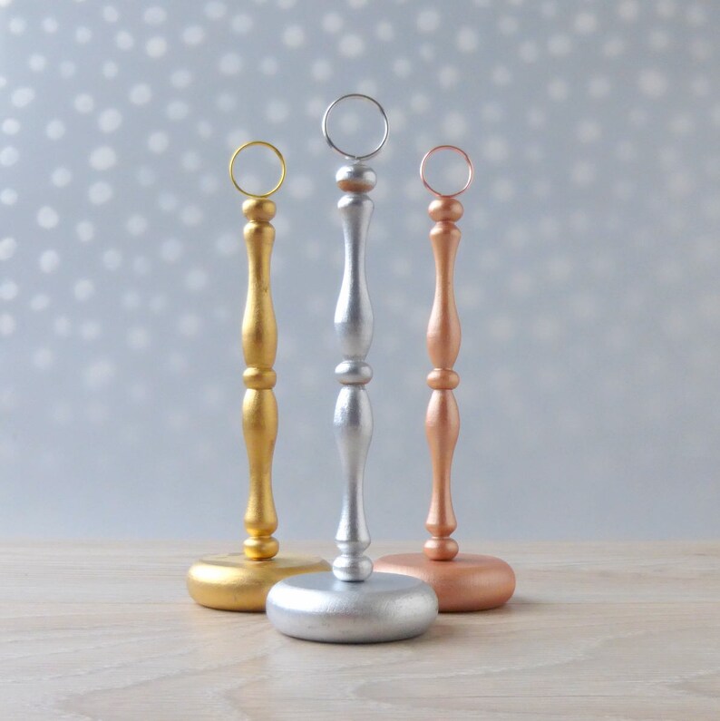 Metallic Rose Gold Silver Or Wedding Number Holders Table Stands Guest Numbers Diy Card