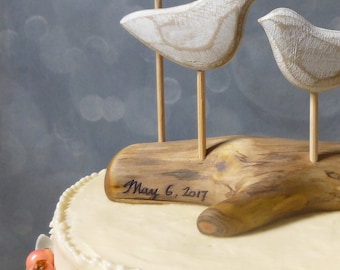 Custom Engraving,  Your Names OR Your Wedding Date on the Driftwood Base of your Cake Topper