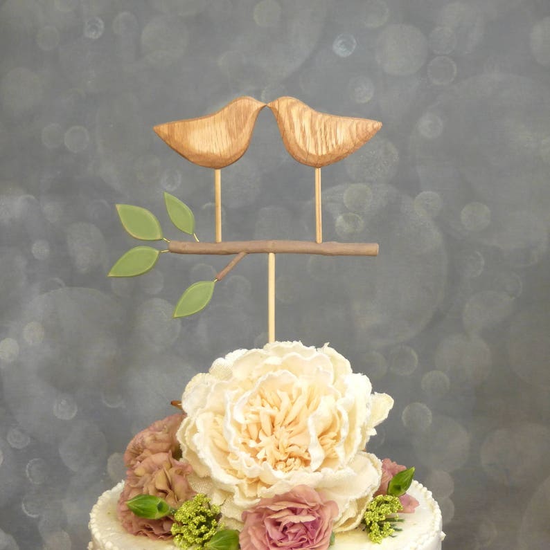 Wooden Bridal Cake Topper, Wedding Topper, Rustic Cake Topper for the Bride and Groom image 2