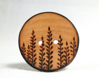 Handmade Wooden Button, Extra Large Coat Button 1.5 Inch or 38mm 1pce, Large Wood Button
