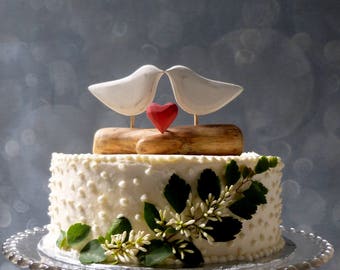 Wood Bridal Topper,  Heart Topper, Wooden Cake Topper, Heart Wedding Cake Topper, White Custom Topper