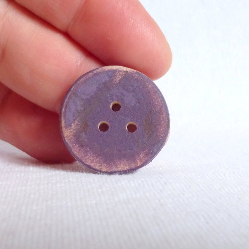 Set of Four Purple Buttons, Handmade Buttons/ Mauve Sewing Button, Purple Wood Buttons, 1 Inch or 25mm image 4