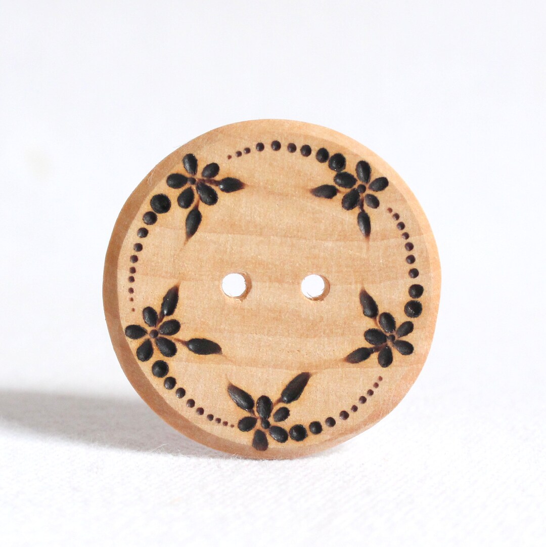 Daisy Chain Sewing Button, Large Flower Button, Large Wood Button ...