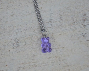 Gummy bear necklace, cute necklace, handmade necklace, adjustable necklace, indie necklace, Y2K necklace, aesthetic necklace, gift for her