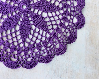 Handmade crochet purple doilies. Cotton doilies. Crochet table decoration. Round doilies 10" centerpiece. Purple  coaster