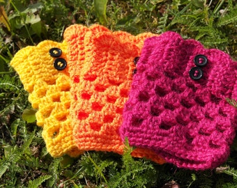 Womens boot cuff/boot cuffs yellow orange pink/womens cuffs/boot toppers/boot leg warmers/crochet boots/winter boot cuffs/girls boot cuffs