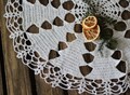 Christmas table crocheted doily 20". Christmas tree lace doily. Christmas table lace centerpiece. Rustic Christmas gift for mother.