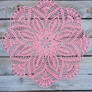 Crochet round doily for rustic table decoration. Round lace doilies. Table centerpiece doily 15&quot;. Handmade crocheted doilies.