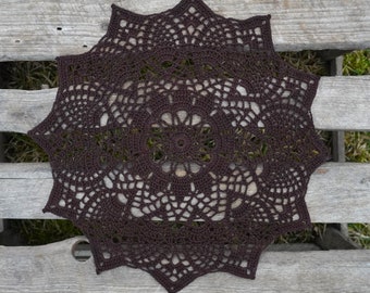 Brown crochet doily. Round table doilies. Crocheted centerpiece doilies. Rustic table decoration. Handmade lace doilies. Handmade gift