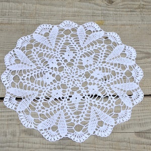 White cotton doily. Round table doilies. Crocheted centerpiece doilies. Rustic table decoration. Handmade lace doilies. Crochet round doily.