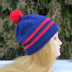 Winter women&#39;s or men&#39;s hat, beanie hat, slouchy beanie hat, woolen women men hat, pom pom handmade hat, crochet winter hat, wool hat