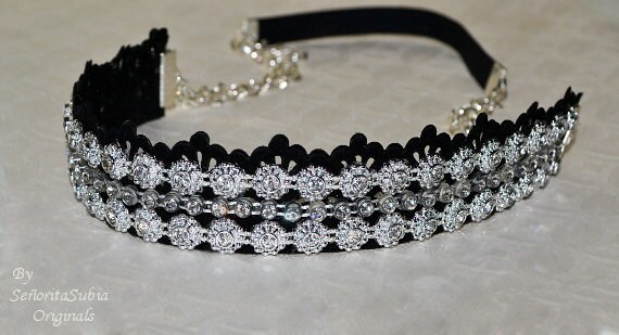 Black Rhinestone Headband main image 0