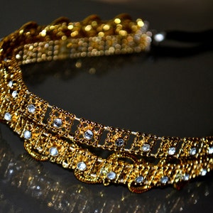 SPARKLING Headband GRECIAN GOLD Double Greek Goddess Grecian Roman Egyptian Theme Hair Formal Evening Wear Party Fashion Head Wear Gear Prom