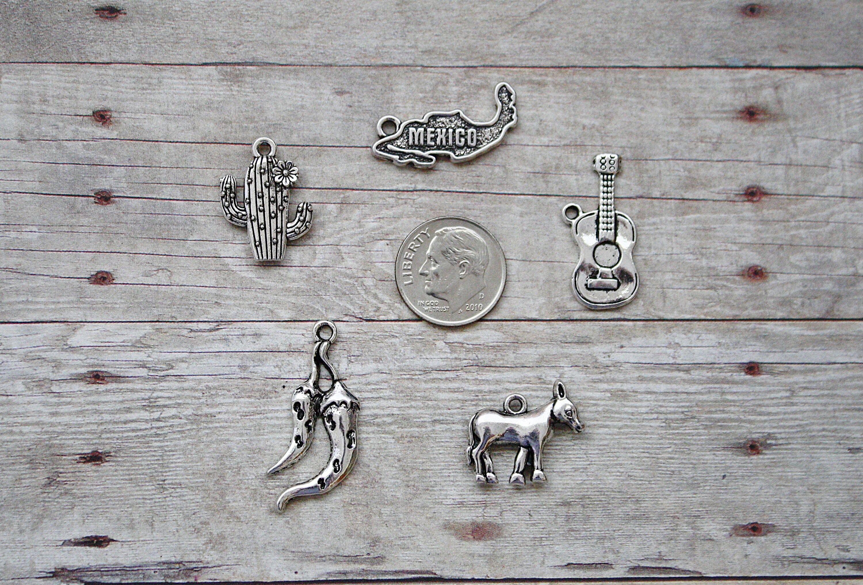 16pc or 5pc Mexico / Mexican Charm Set Lot Collection / Etsy