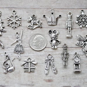 15pc or 5pc Nutcracker Ballet Charm Set Lot Collection / Jewelry, Scrapbooking/ Choose Charms, Split Rings, Lobster Clasps or European Bails