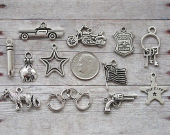 Sheriff Badge TINY sterling silver charm .925 x 1 badges charms Sheriff Badge TINY sterling silver charm .925 x 1 badges charms