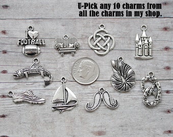 U-PICK Any 10 Individual Charms in my store from all listings, Mix and Match .....This way you get to choose the charms you want! :)