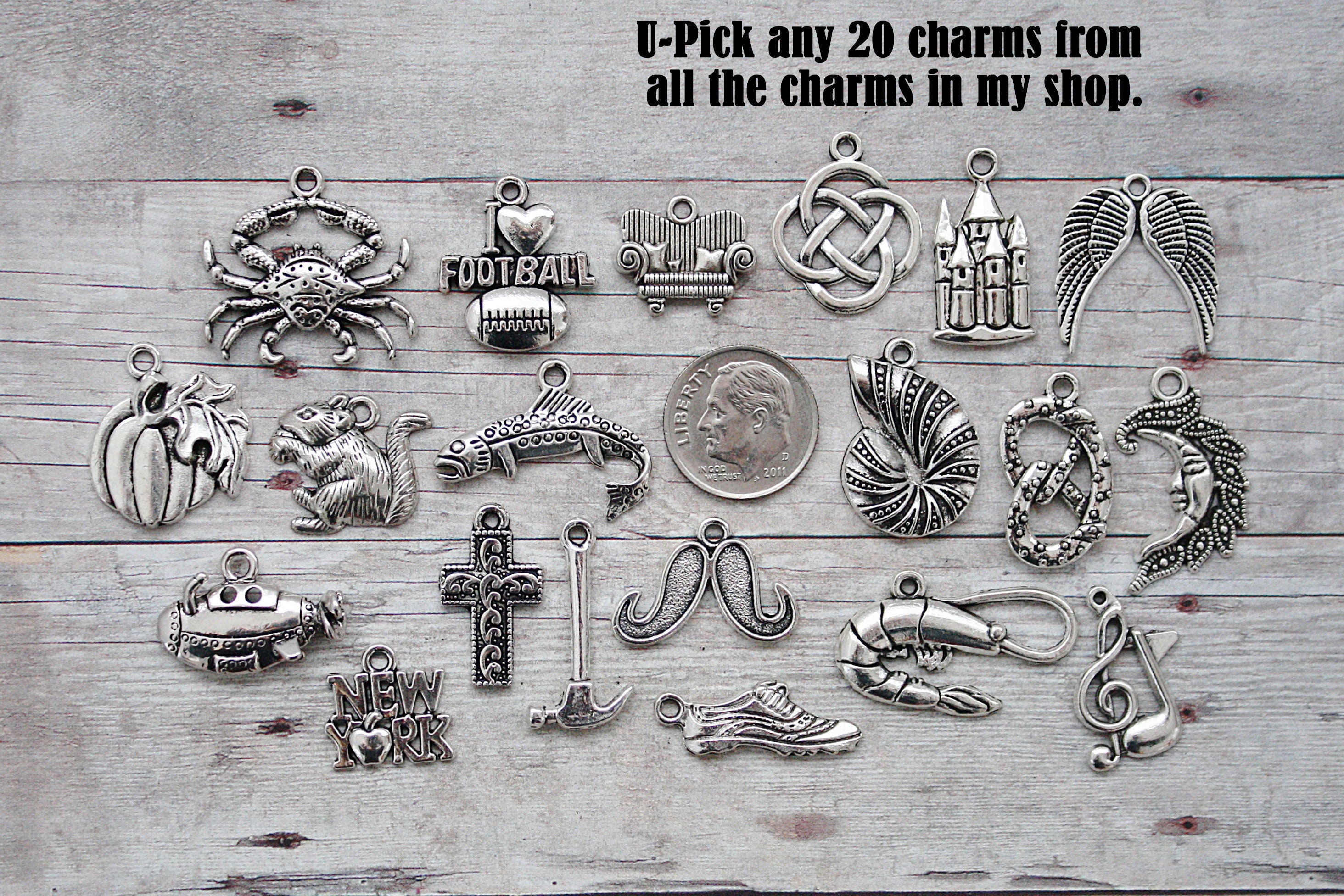 U-PICK Any 20 Individual Charms in my store from all listings, Mix and Match .....This way you get to choose the charms you want! :)