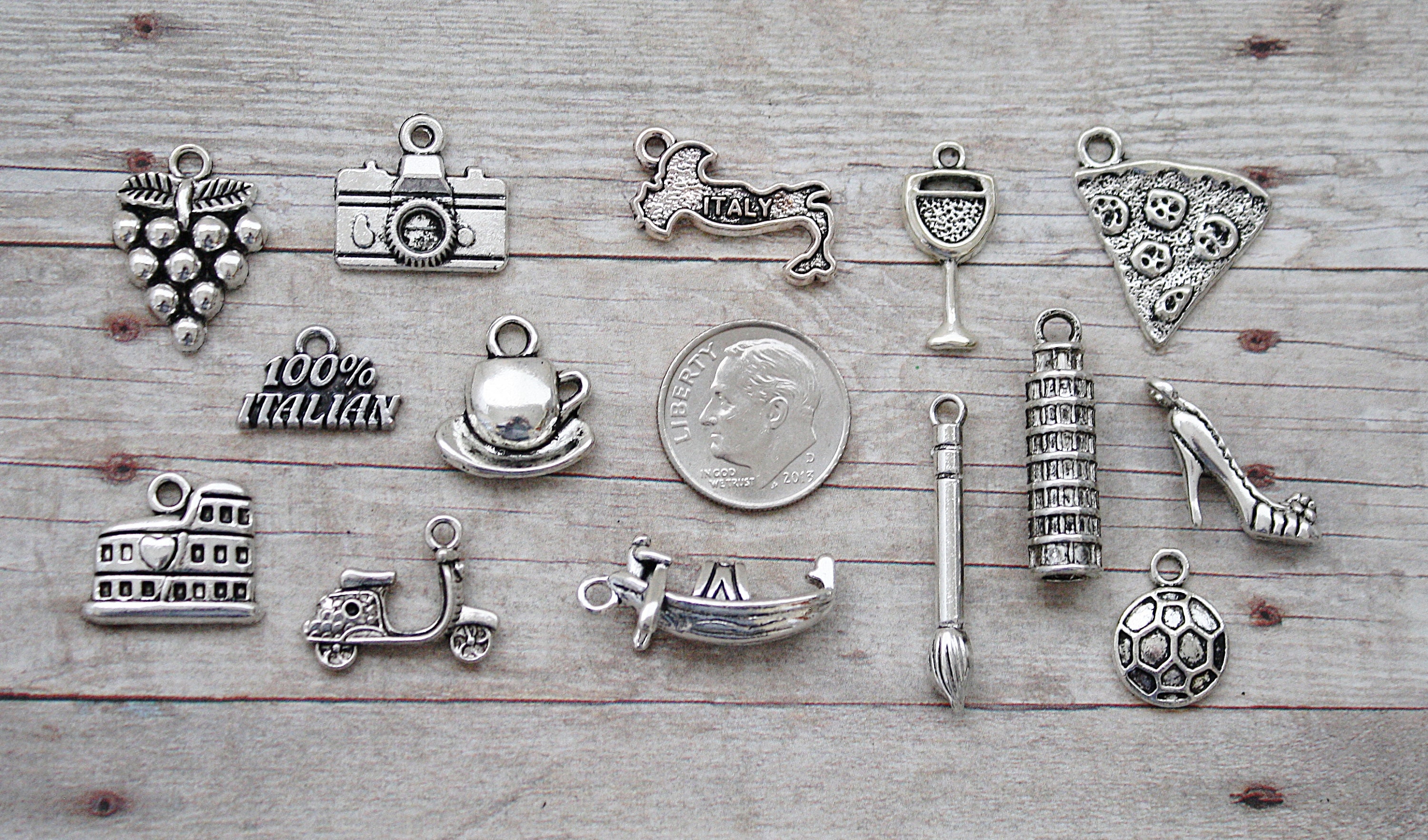 14pc or 5pc Italy / Italian Charm Set Lot Collection / Etsy