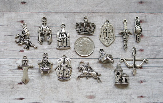 14pc or 5pc Medieval / Knight Charm Set Lot Collection