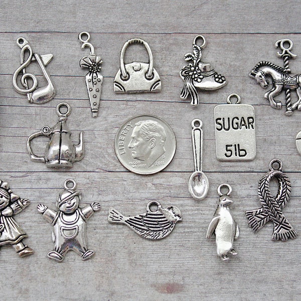 15pc or 5pc Mary Poppins Charm Set Lot Collection / Jewelry, Scrapbooking,Crafts /Choose Charms,Split Rings,Lobster Clasps or European Bails