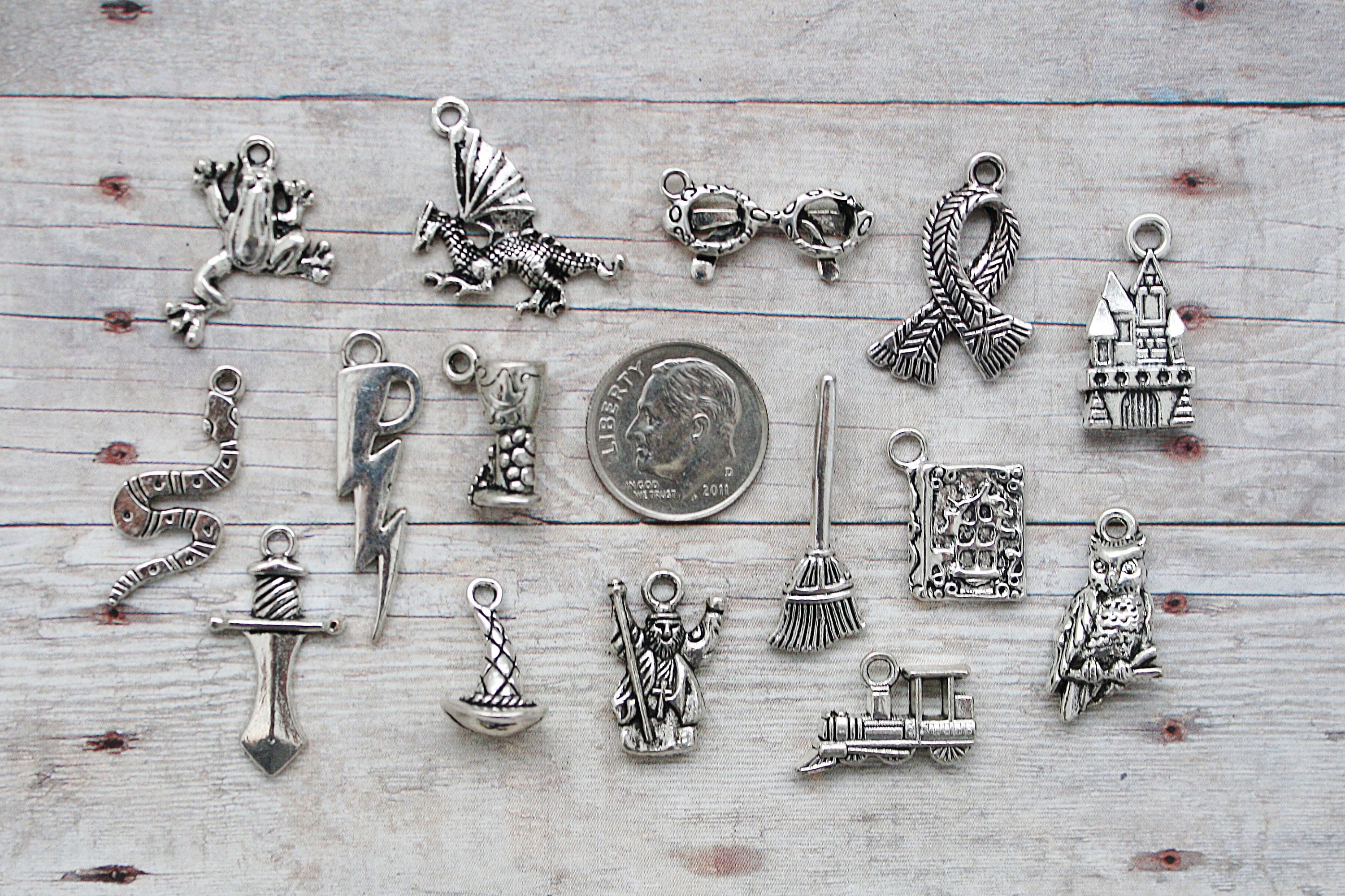 15pc or 5pc Wizard School Charm Set Lot Collection / Jewelry Etsy