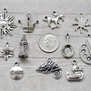 13pc or 5pc Princess Rapunzel Charm Set Lot Collection / Jewelry, Scrapbooking /Choose Charms, Split Rings, Lobster Clasps or European Bails
