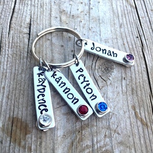 Mom Keychain with kids names, personalized Mother's day gifts, Best gift ideas for her, special jewelry for grandma, custom name key chain image 1