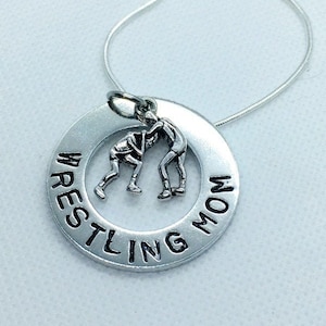 Wrestling mom Christmas gifts, birthday present for wrestling grandma, custom wrestling jewelry, personalized necklace for wrestling mom,