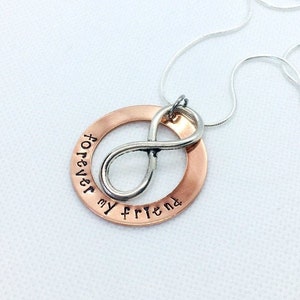 Friend gift, Birthday Gift for best friend, Forever My Friend necklace, Infinity charm, best friends forever, long distance gift for bestie